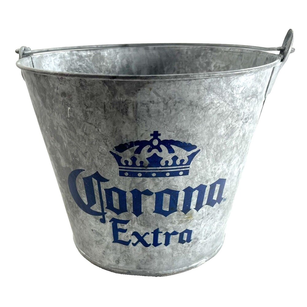 Corona Extra Cerveza Metal Beer Ice Bucket with Bottle Opener Handle